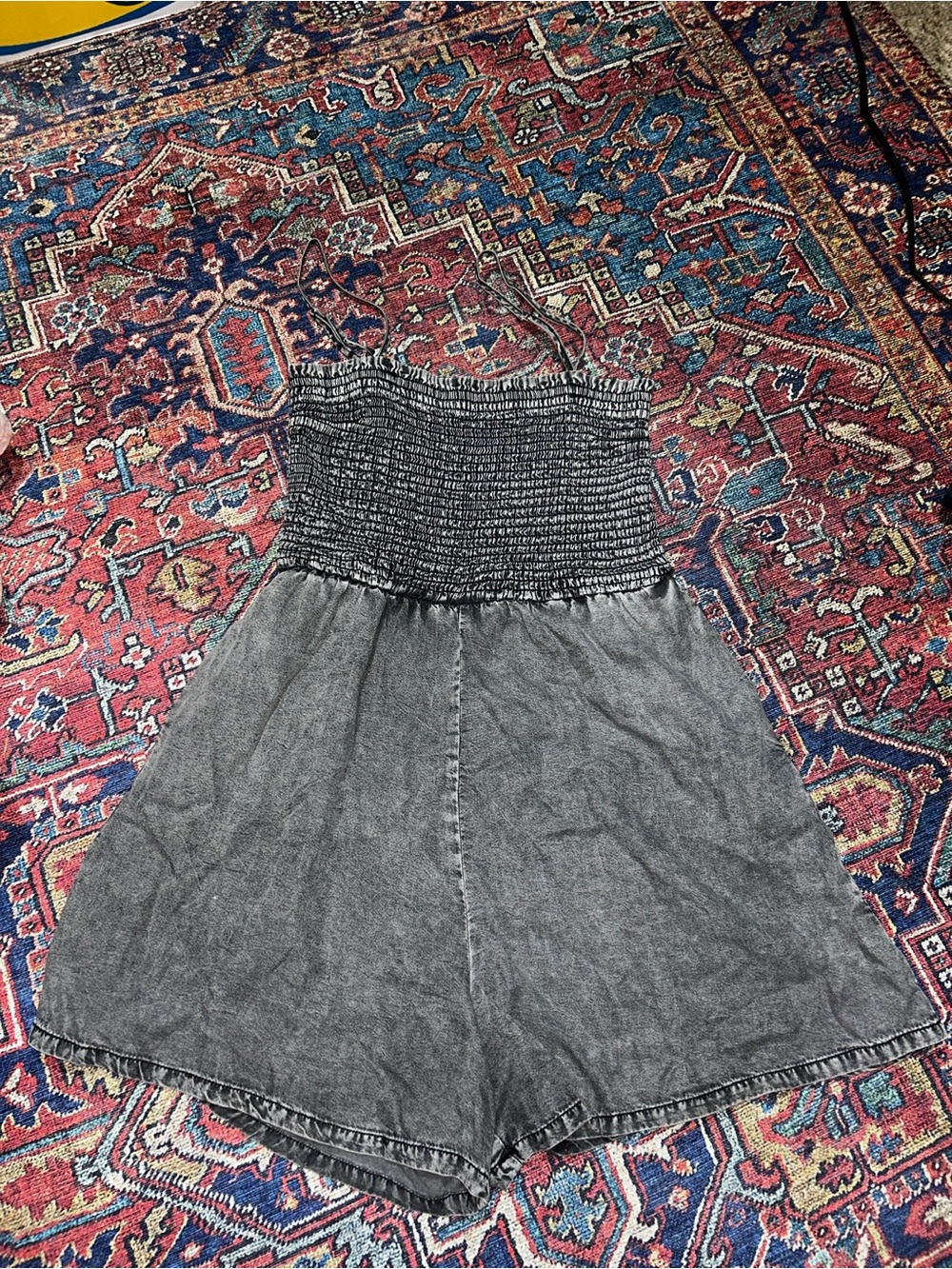 Doe & Rae Acid Wash Black Romper - Sz Small